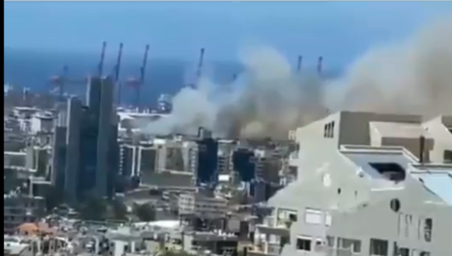 حريق بمرفأ بيروت